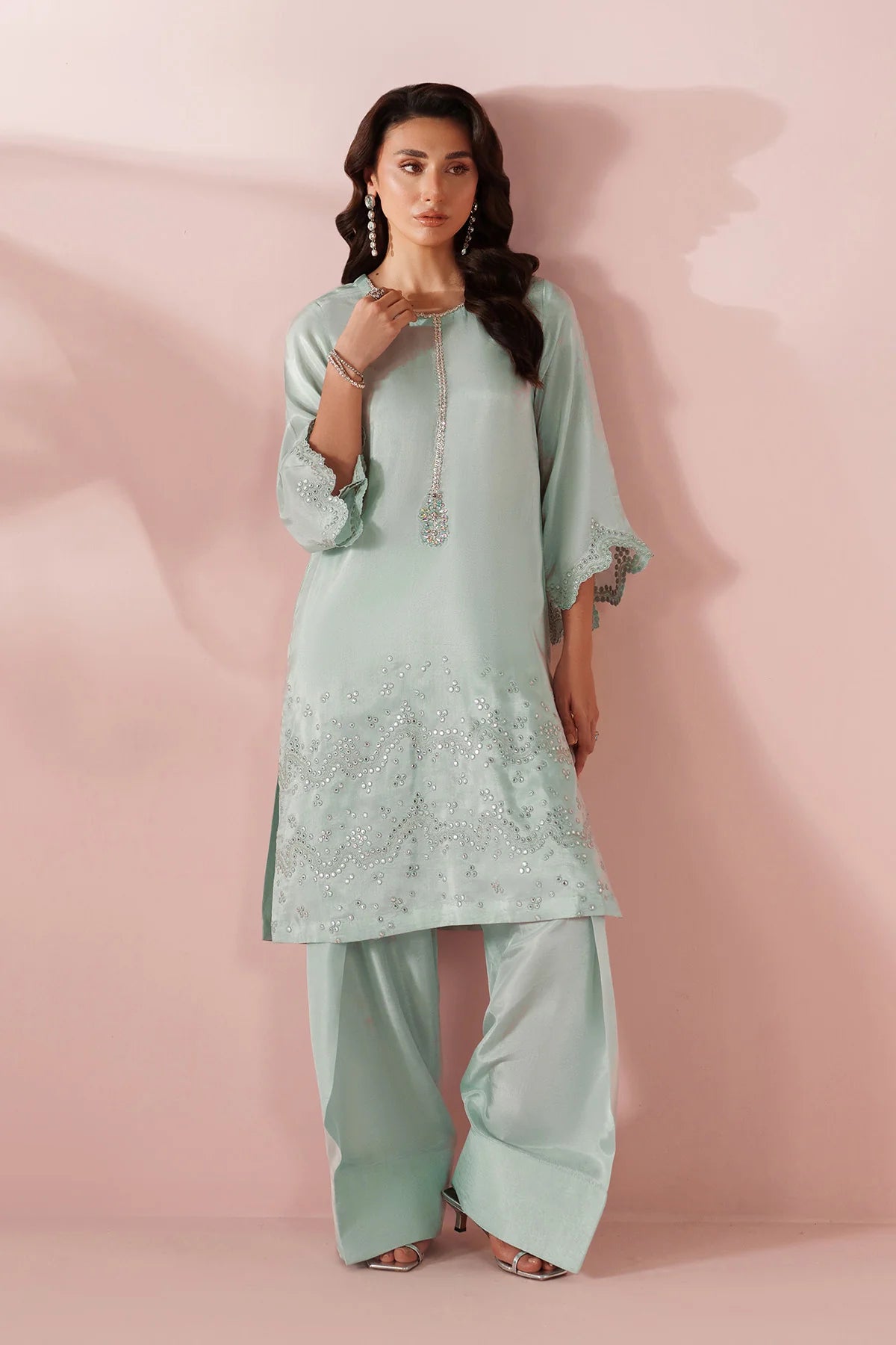 Ice Blue Dress 3 piece - RTW1030 - Alizeh