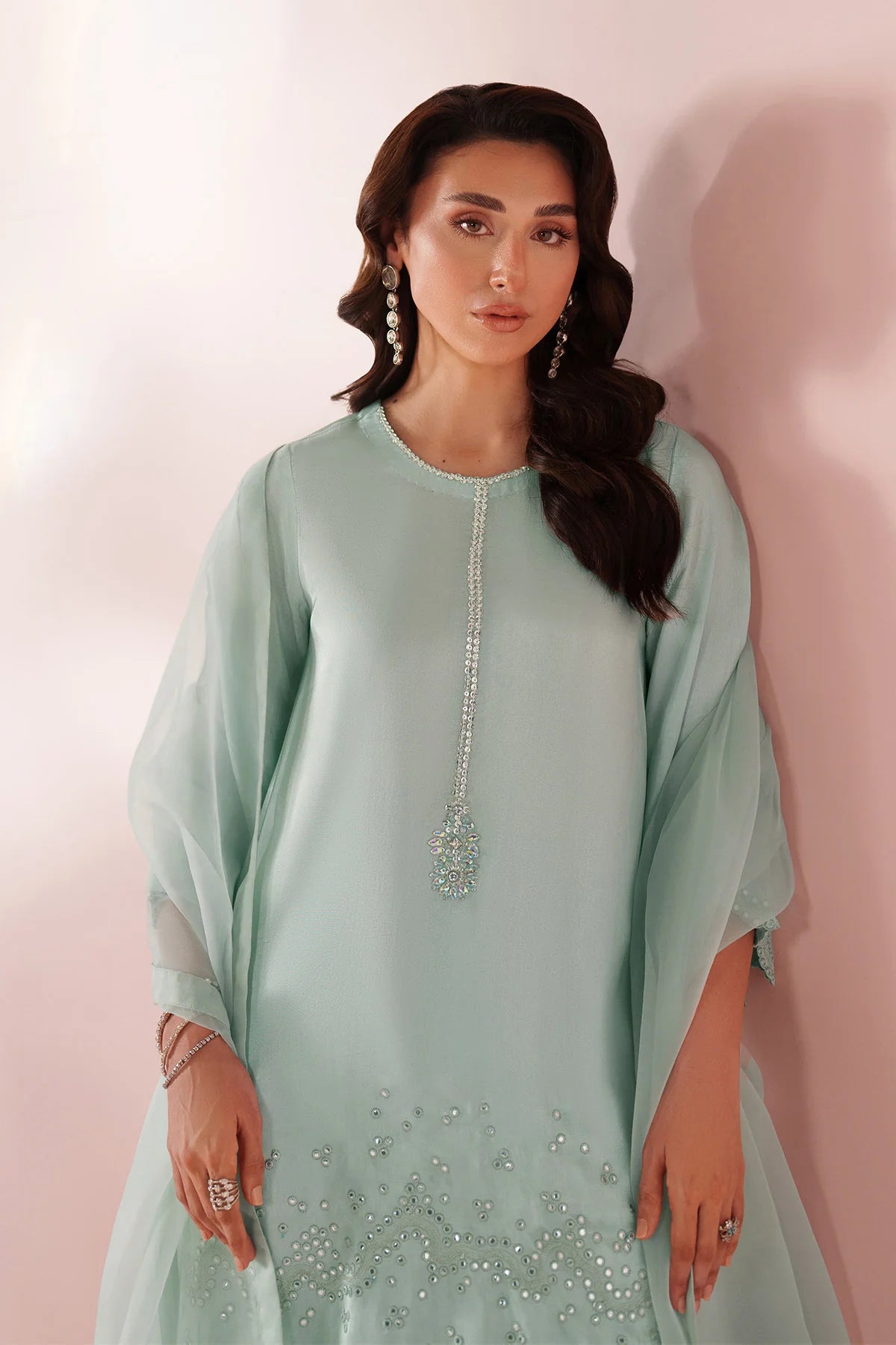 Ice Blue Dress 3 piece - RTW1030 - Alizeh