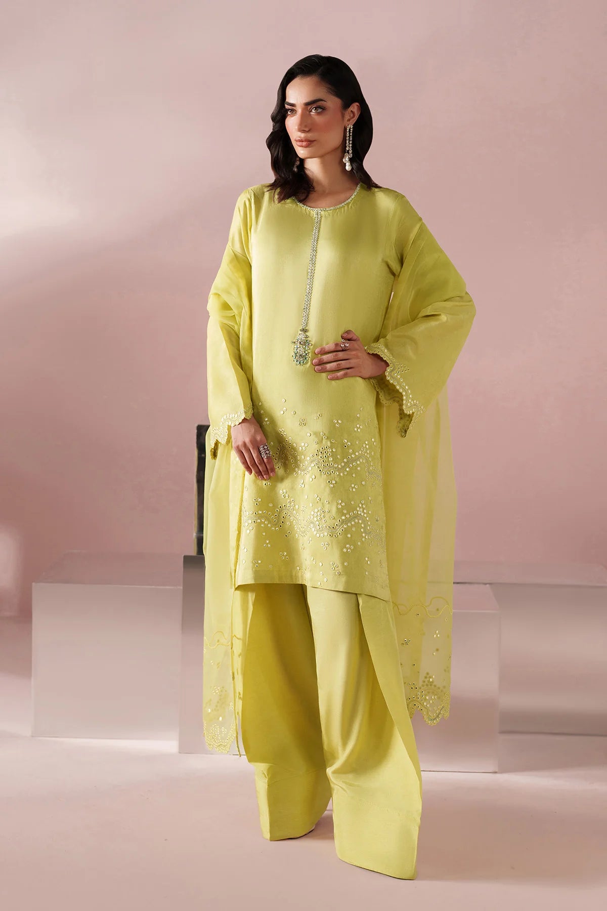 Yellow Dress 3 piece - RTW1031 - Alizeh