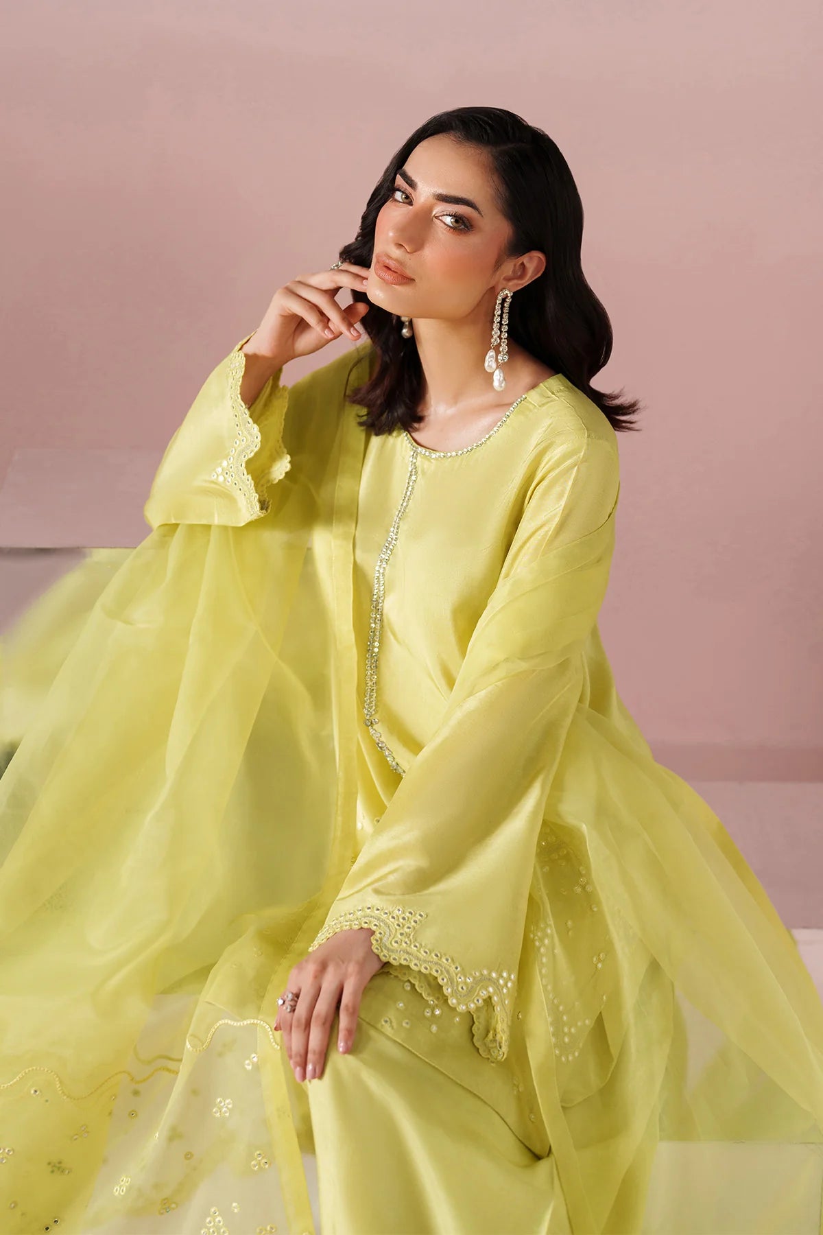 Yellow Dress 3 piece - RTW1031 - Alizeh
