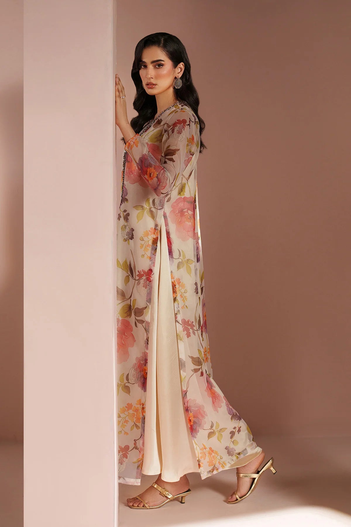 Skin Printed Dress 4 piece - RTW1032 - Alizeh