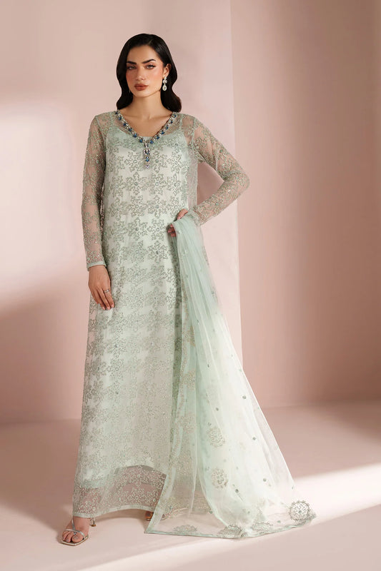 Ice Blue Dress 4 Piece - RTW1033 - Alizeh