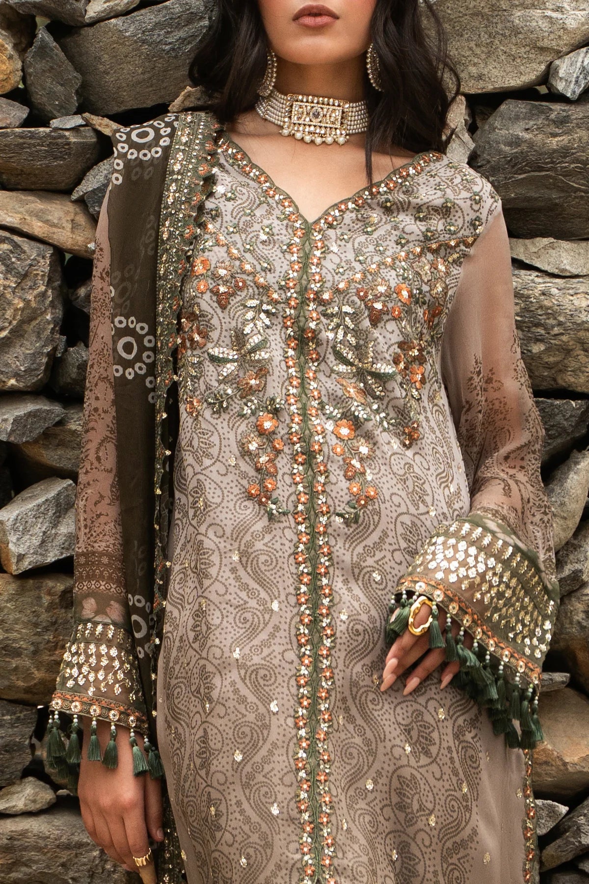 CHARIZMA Unstitched Embroidered Chiffon Collection VSLW6-13