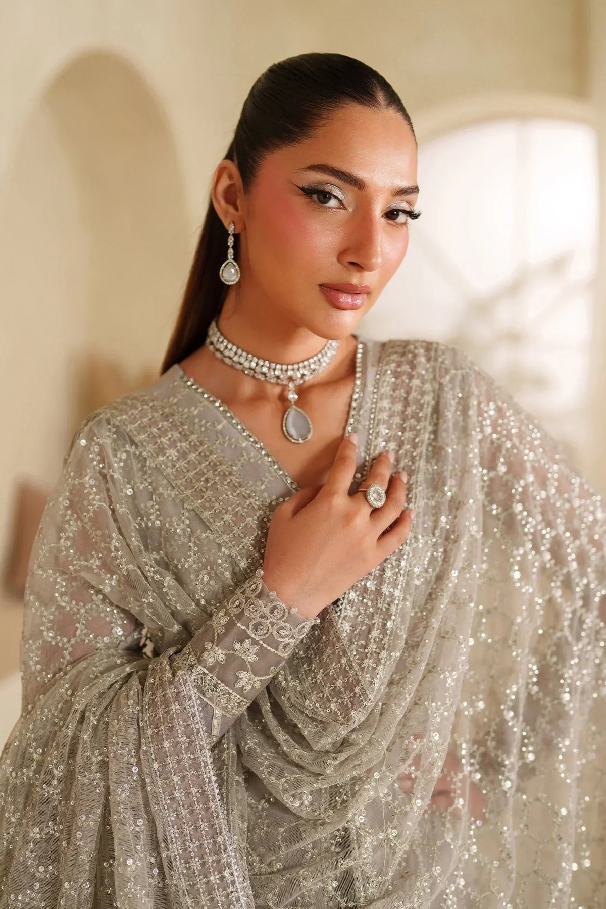 Zarif "Lemha" Sequins Embroidered Net 3-Piece Festive Collection