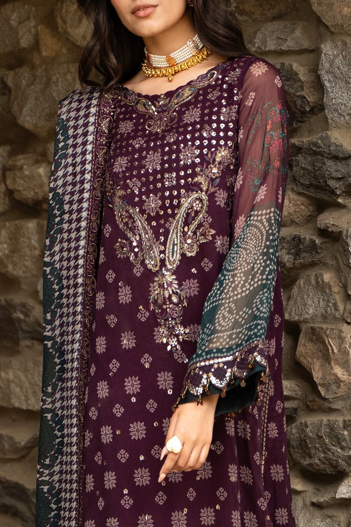 CHARIZMA Unstitched Embroidered Chiffon Collection VSLW6-12