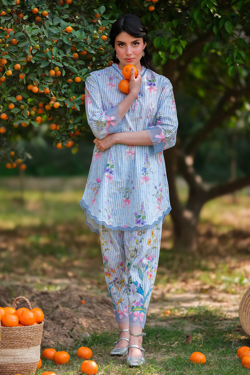 Blue Petal Drift | Sahar ready to wear 2 Pc