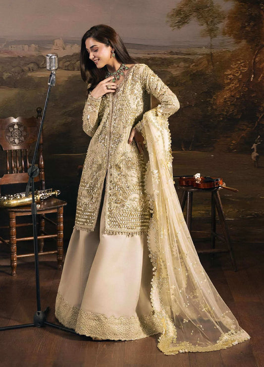 Seranade by Elaf Unstitched Embroidered Organza Suit - Opera EHM-01