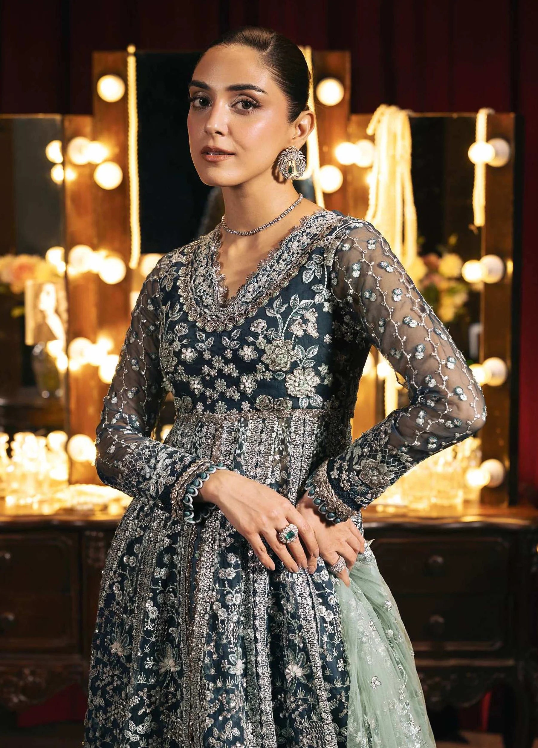 Seranade by Elaf Unstitched Embroidered Organza Suit - MELODIE EHM-02