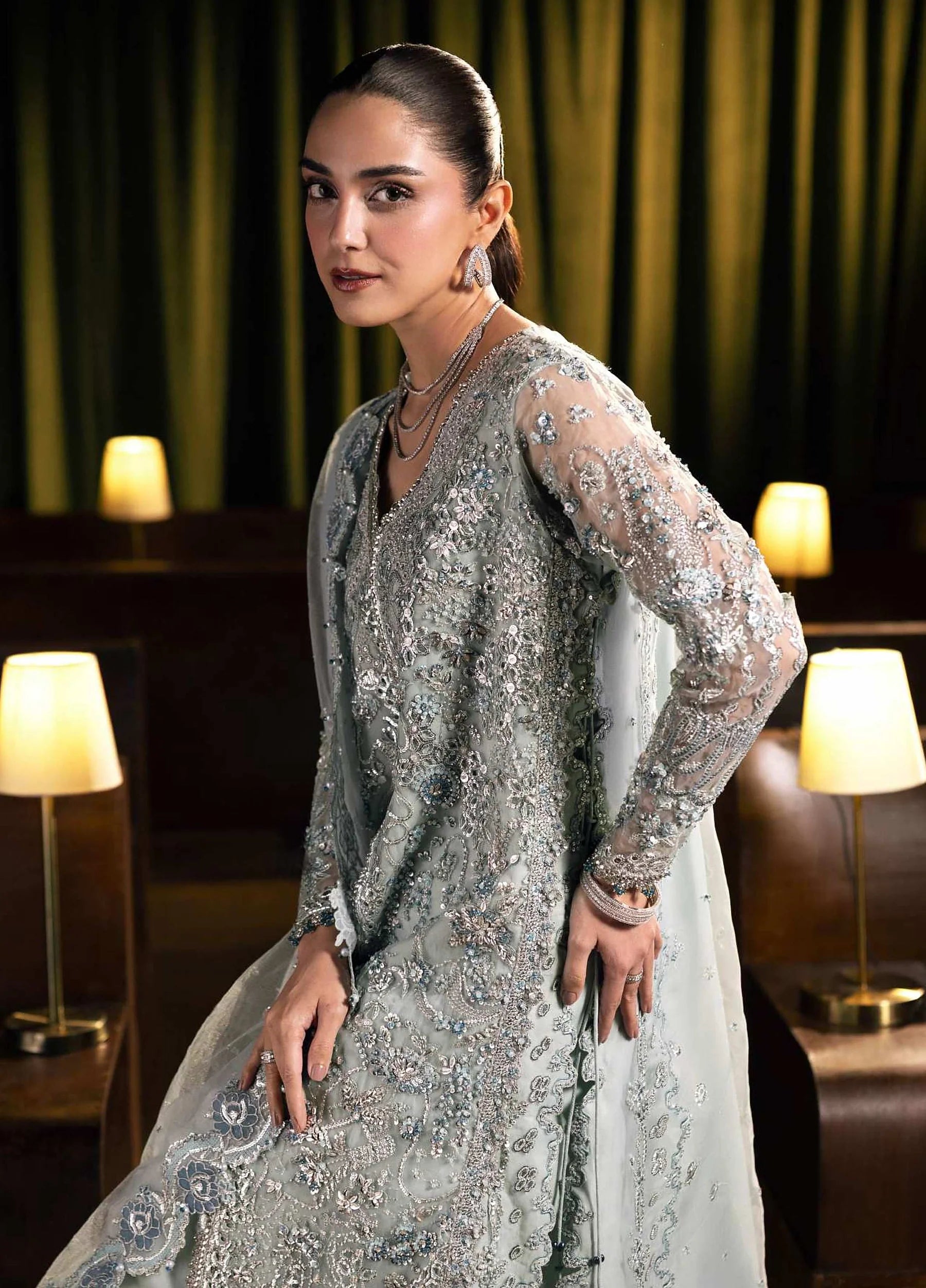 Seranade by Elaf Unstitched Embroidered Organza Suit - Lumière EHM-04