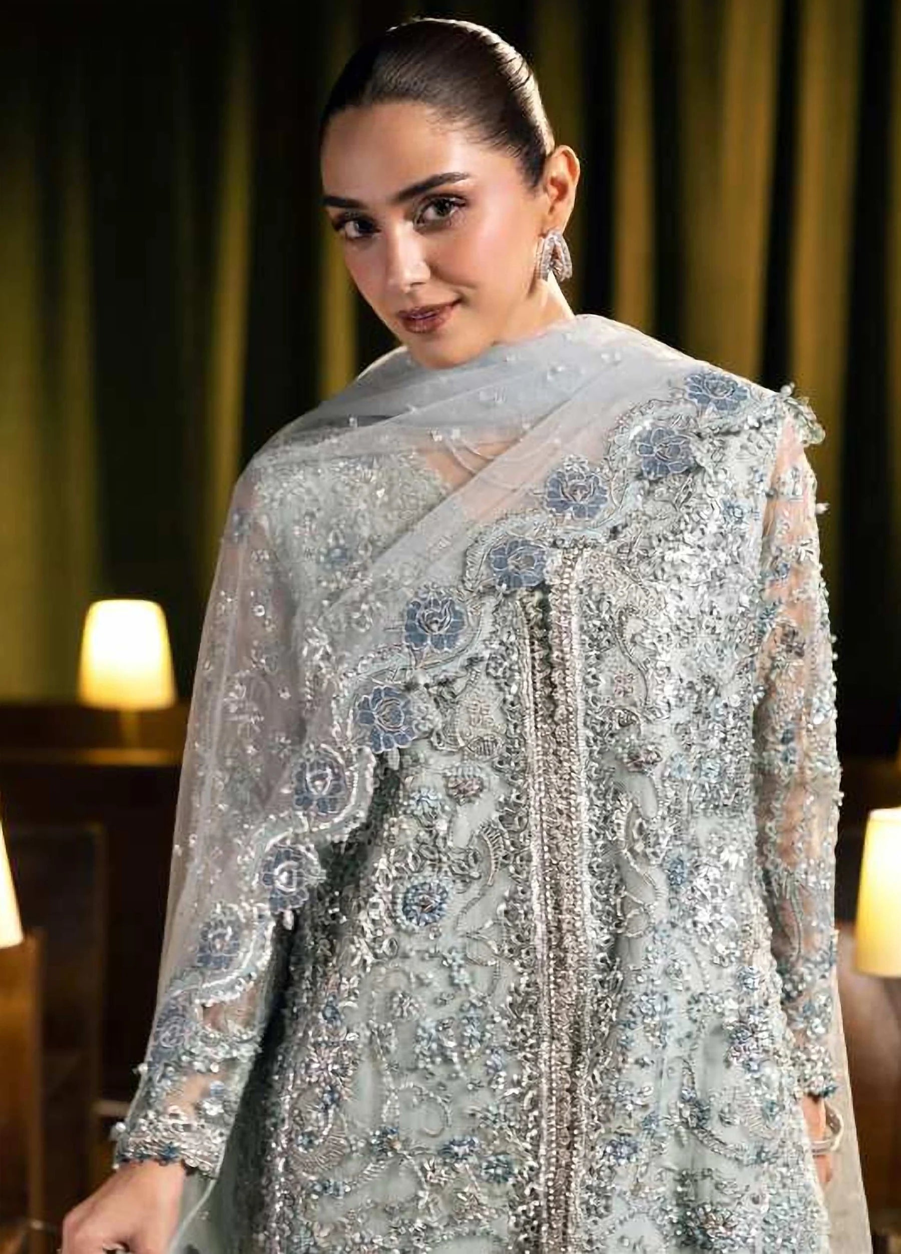 Seranade by Elaf Unstitched Embroidered Organza Suit - Lumière EHM-04