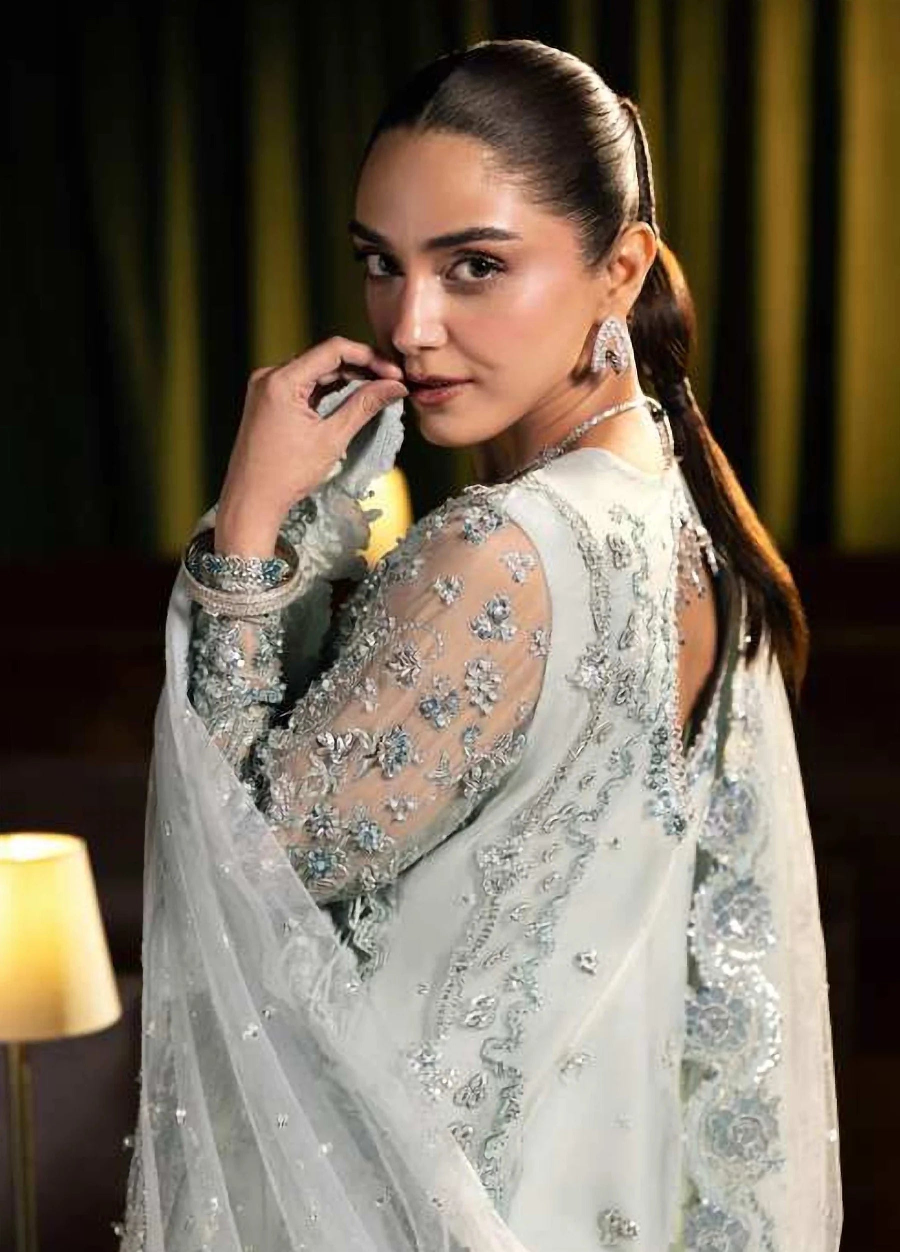 Seranade by Elaf Unstitched Embroidered Organza Suit - Lumière EHM-04
