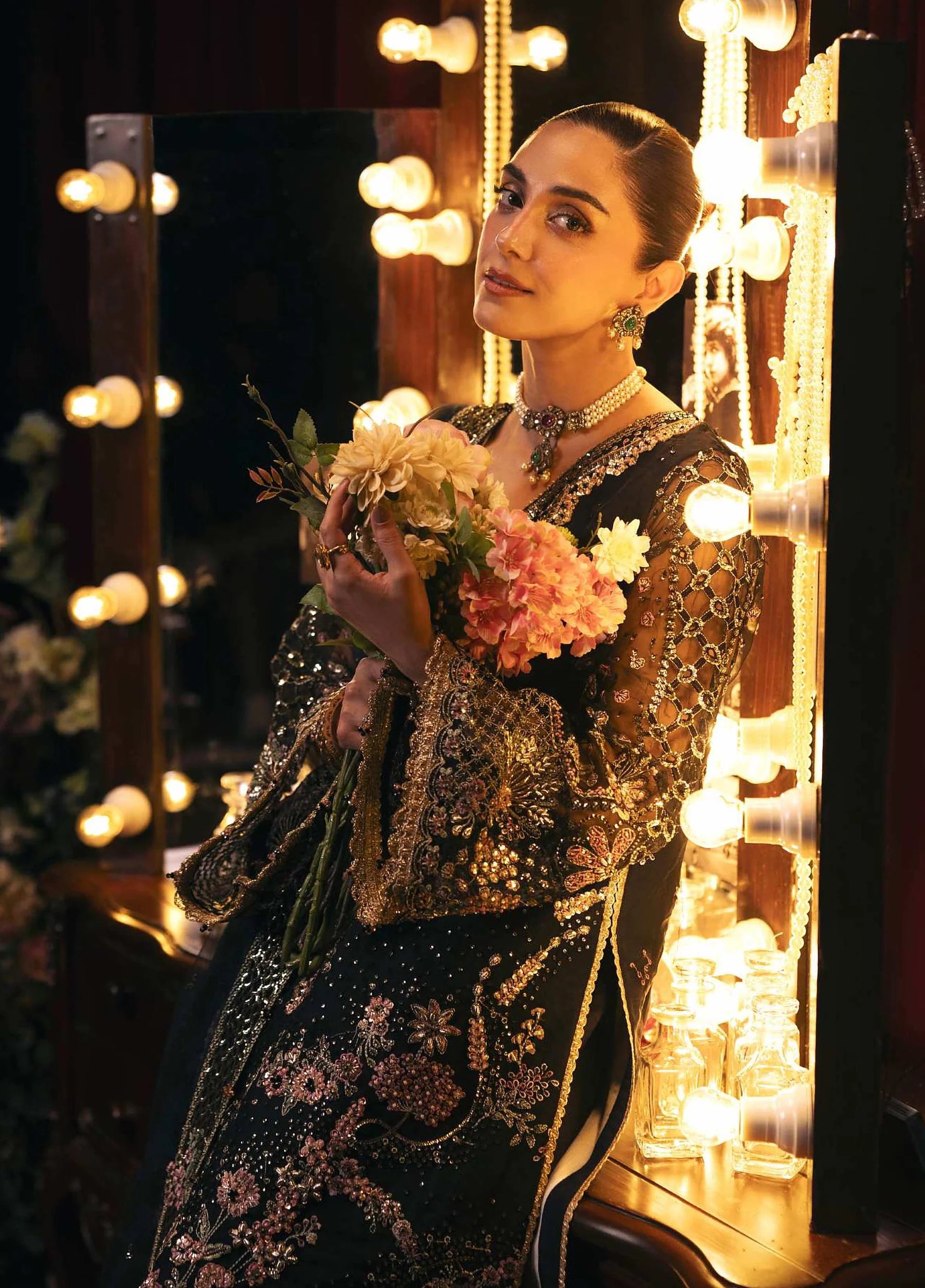Seranade by Elaf Unstitched Embroidered Organza Suit - Masquerade EHM-05