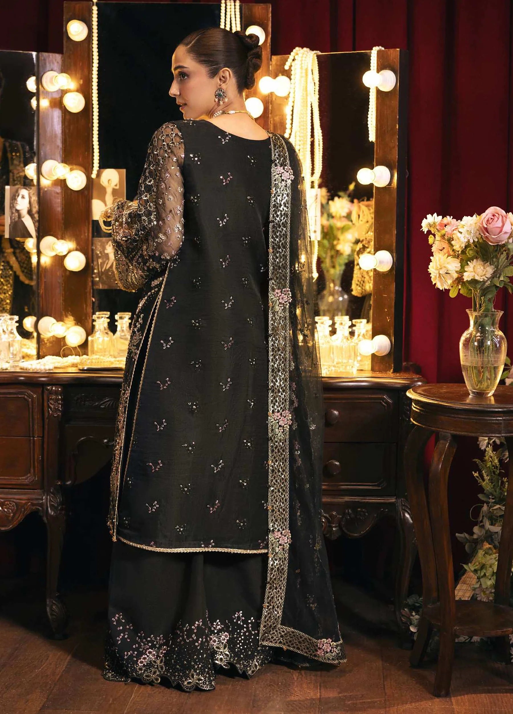 Seranade by Elaf Unstitched Embroidered Organza Suit - Masquerade EHM-05