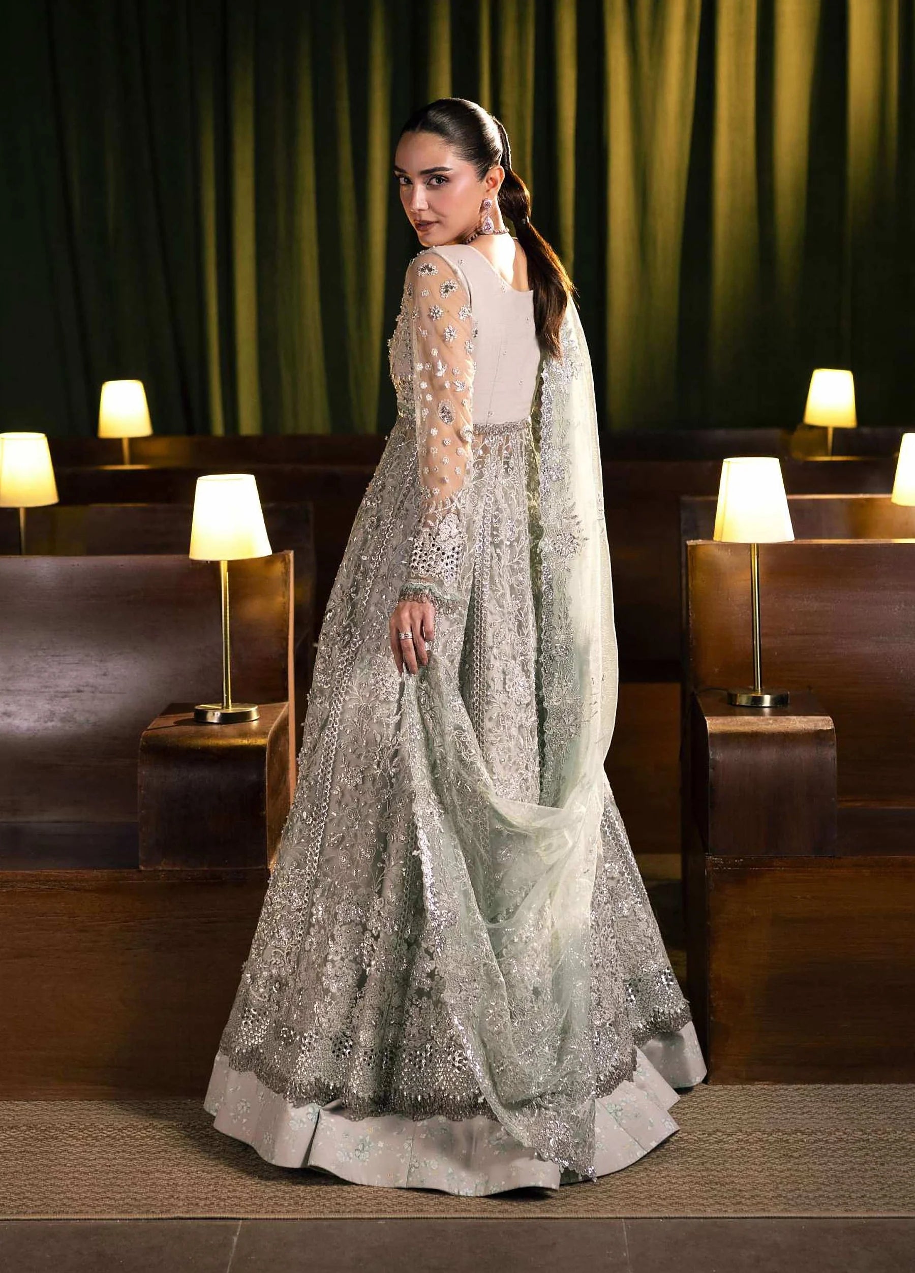 Seranade by Elaf Unstitched Embroidered Organza Suit - Moonveil EHM-06