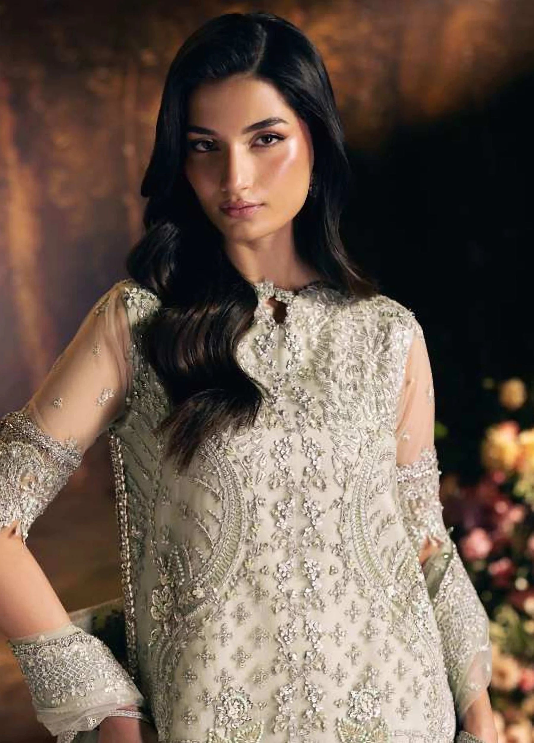 Seranade by Elaf Unstitched Embroidered Organza Suit - Elysia EHM-08