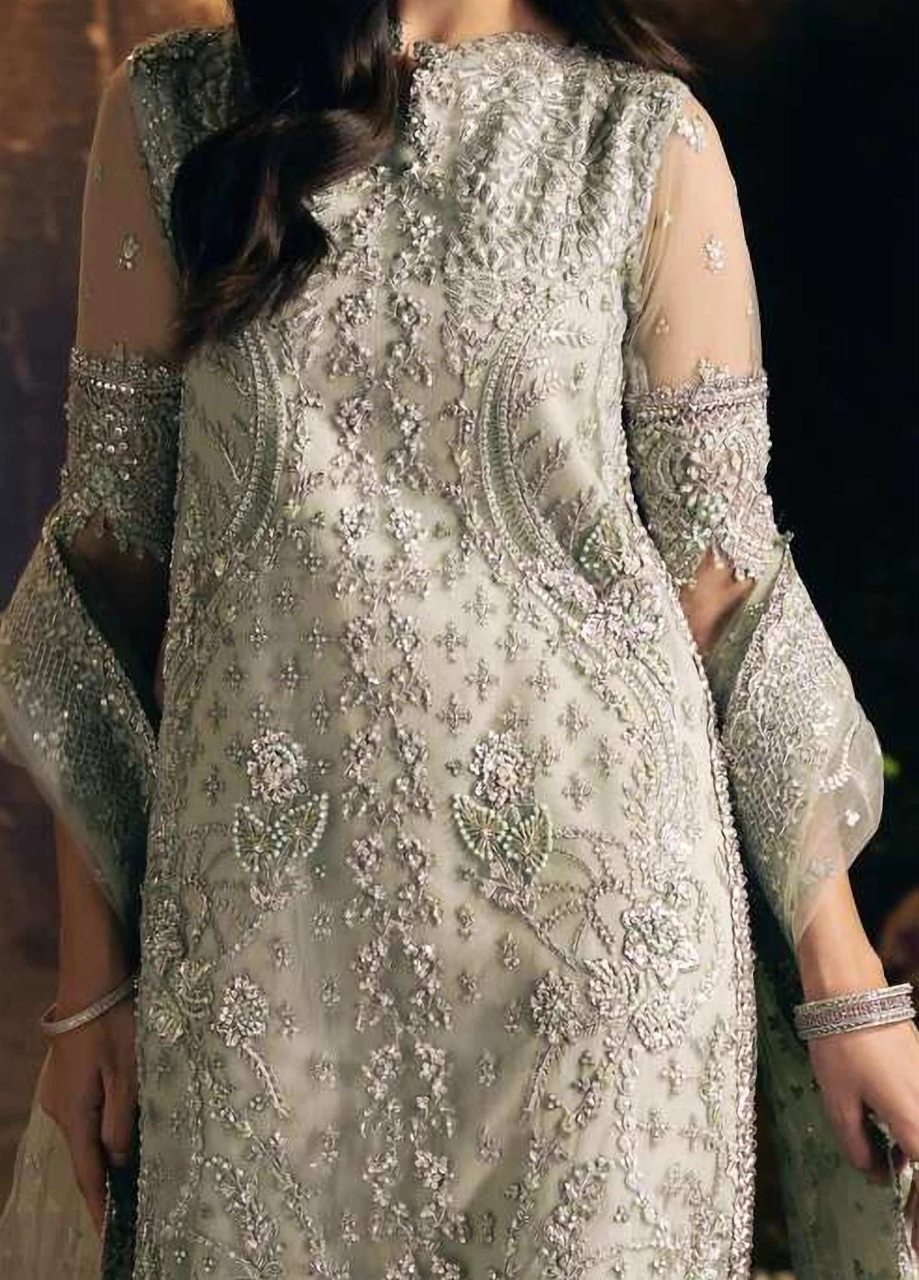 Seranade by Elaf Unstitched Embroidered Organza Suit - Elysia EHM-08