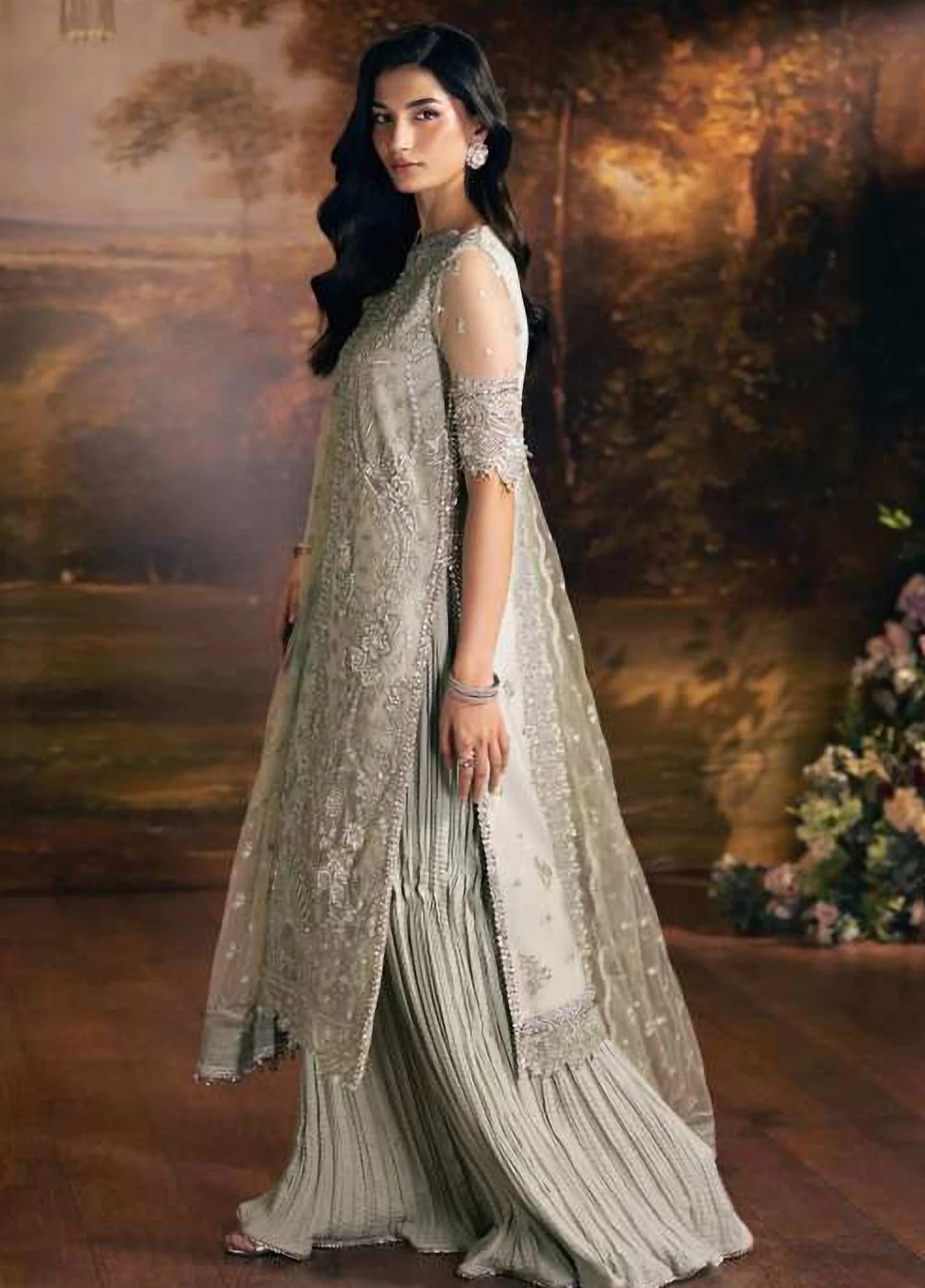 Seranade by Elaf Unstitched Embroidered Organza Suit - Elysia EHM-08