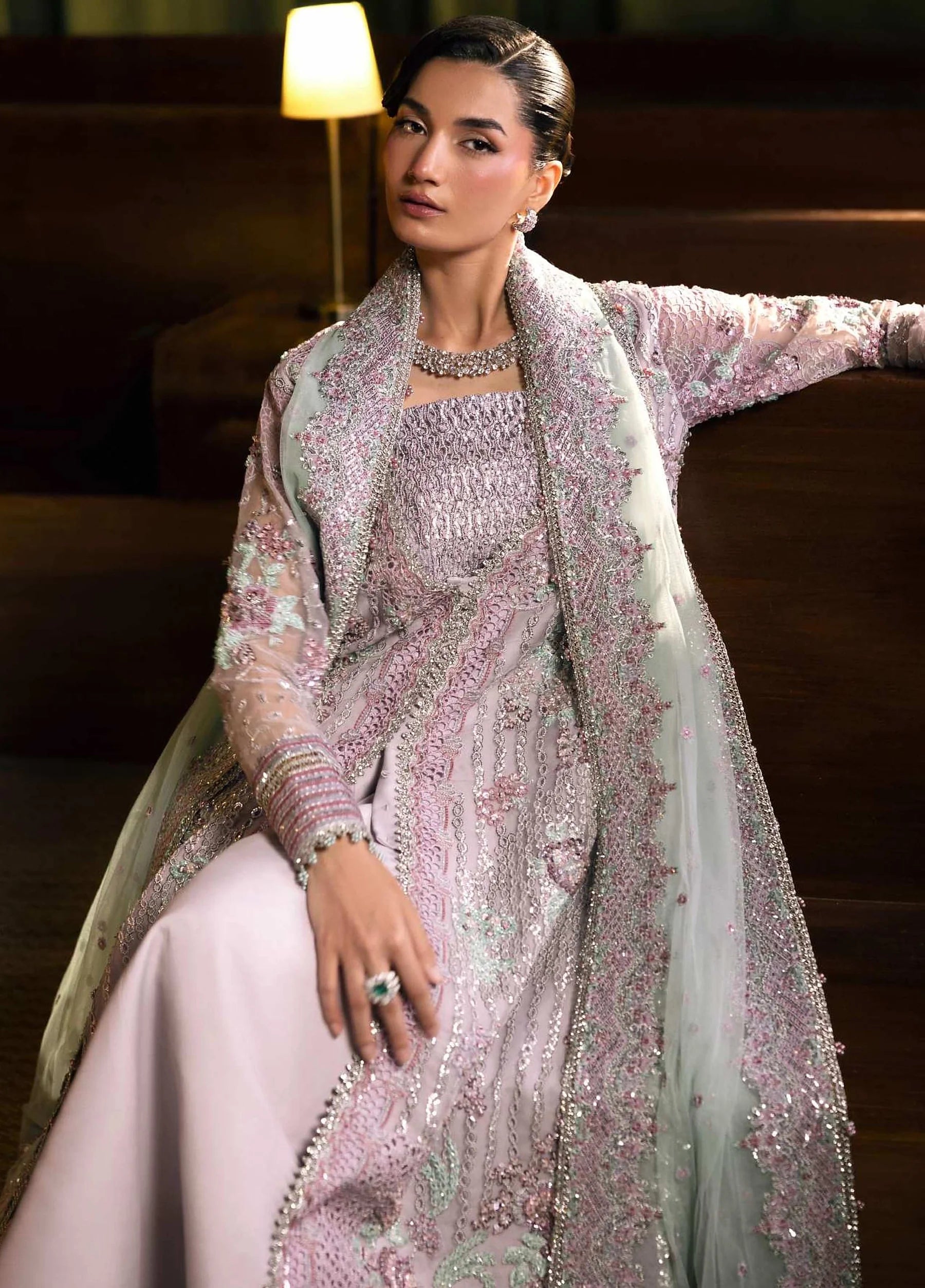Seranade by Elaf Unstitched Embroidered Organza Suit - Ophelia EHM-09