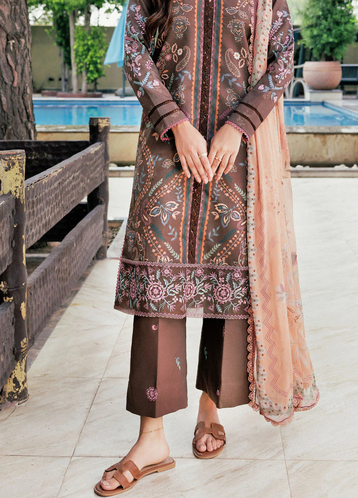Zync by Florent Embroidered Viscose Suits Unstitched 3 Piece FL25IM FL-2B - Intermix'25
