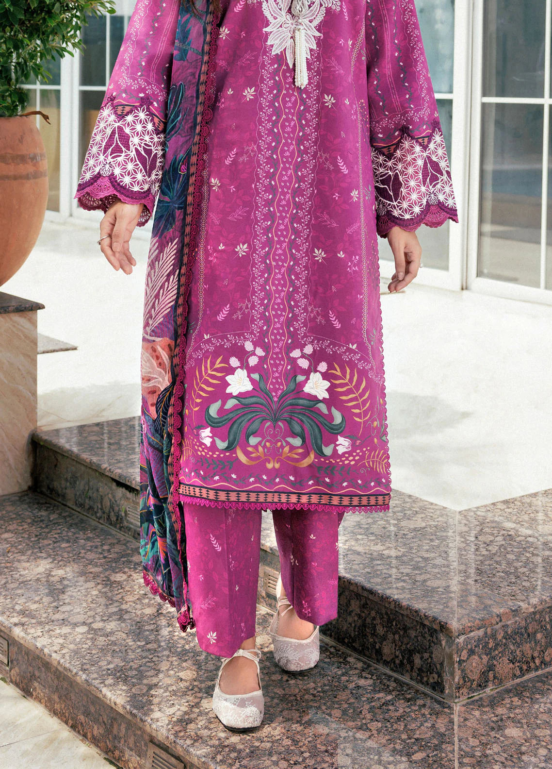 Zync by Florent Embroidered Viscose Suits Unstitched 3 Piece FL25IM FL-3A - Intermix'25