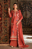 Florent Shades of Winter Embroidered Marina Twill Unstitched 3 Piece FL 2A  Suit Rust Luxury