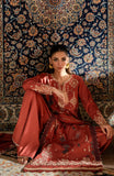 Florent Shades of Winter Embroidered Marina Twill Unstitched 3 Piece FL 2A  Suit Rust Luxury