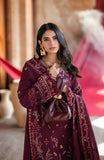 Florent Shades of Winter Embroidered Marina Twill Unstitched 3 Piece Suit FL13A Purple - Luxury