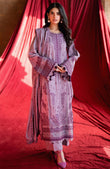Florent Shades of Winter Embroidered Marina Twill Unstitched 3 Piece Suit FL 5A Purple - Luxury