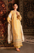 Florent Shades of Winter Embroidered Marina Twill Unstitched 3 Piece Suit  FL-5B Yellow - Luxury