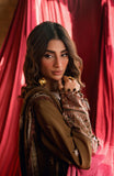 Florent Shades of Winter Embroidered Marina Twill Unstitched 3 Piece Suit - FL-6A  Brown - Luxury