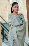 Florent Shades of Winter Embroidered Marina Twill Unstitched 3 Piece Suit - FL-8A Pista Green - Luxury