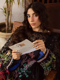 MAHNUR Gulzar Viscose | G-01 | Black Floral Embroidered 3-Piece Unstitched Winter Suit