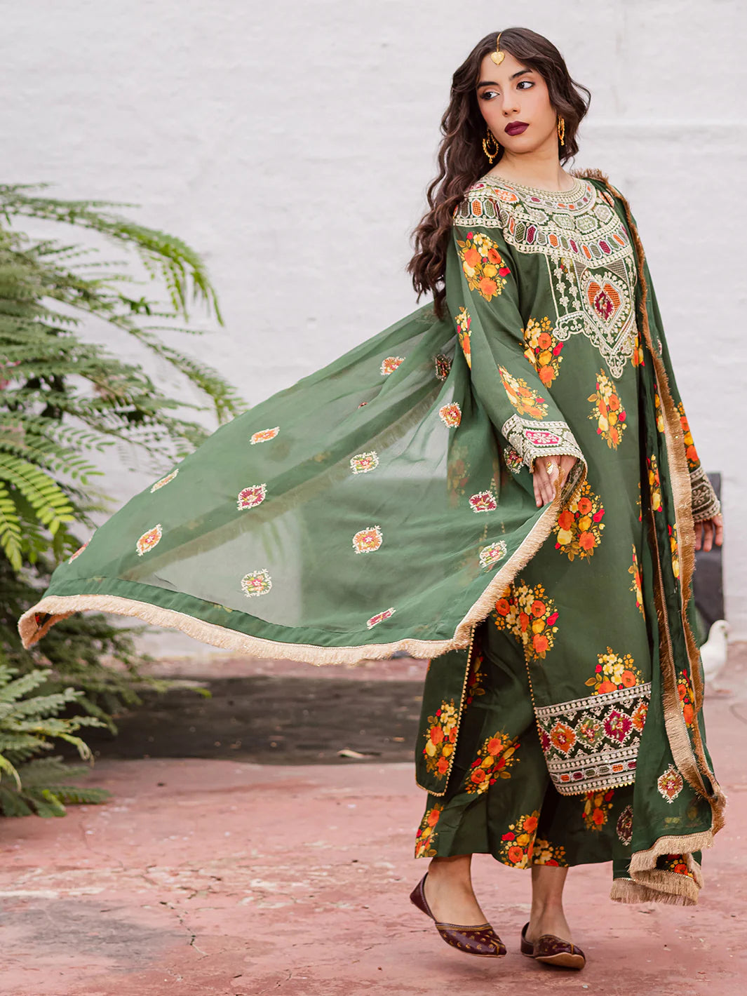 MAHNUR Gulzar Viscose | G-05 | Printed Viscose Suit with Elegant Embroidery and Chiffon Dupatta
