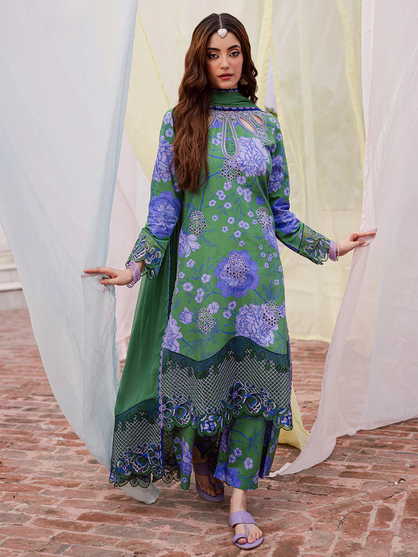 MAHNUR Gulzar Viscose | G-06 | Embroidered 3-Piece Unstitched Viscose Suit with Chiffon Dupatta