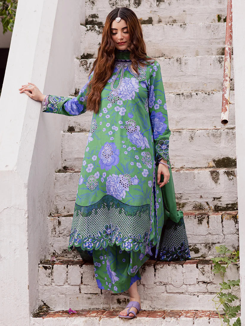MAHNUR Gulzar Viscose | G-06 | Embroidered 3-Piece Unstitched Viscose Suit with Chiffon Dupatta