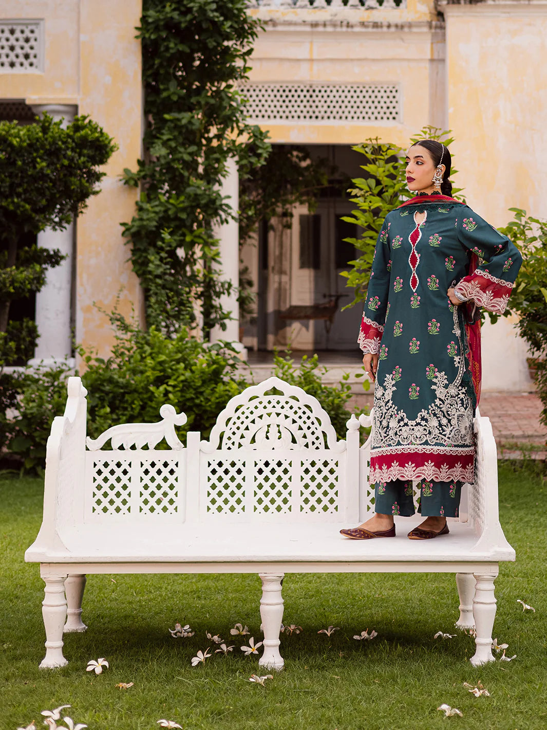 MAHNUR Gulzar Viscose | G-08 | Embroidered 3-Piece Unstitched Winter Suit with Printed Chiffon Dupatta