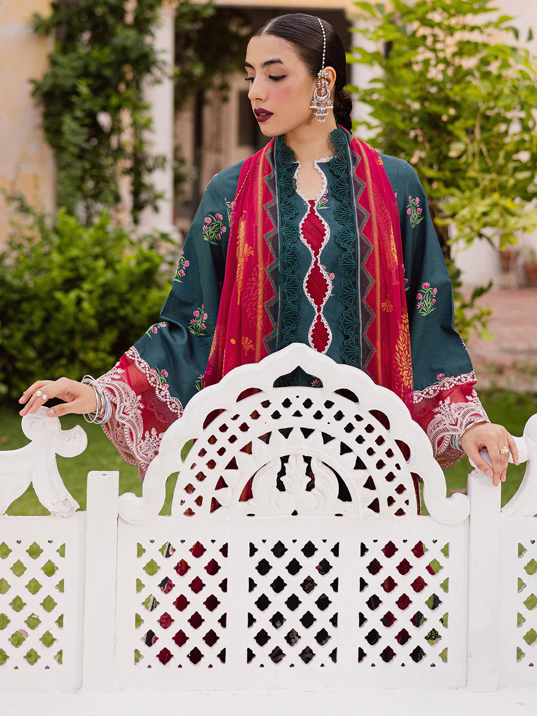 MAHNUR Gulzar Viscose | G-08 | Embroidered 3-Piece Unstitched Winter Suit with Printed Chiffon Dupatta