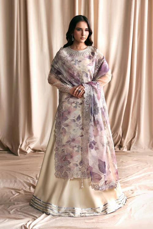 Zarif Siraya Printed Formal Unstitched 3Pc Chiffon Suit - GAJRA