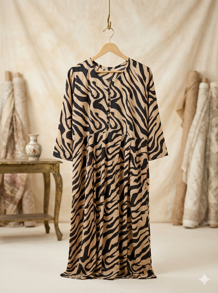 Printed Allover 2-Piece Lawn Frock