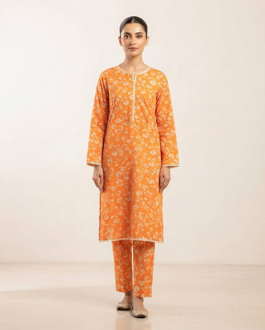 2-Piece Printed Stitched Khaddar Suit k-03