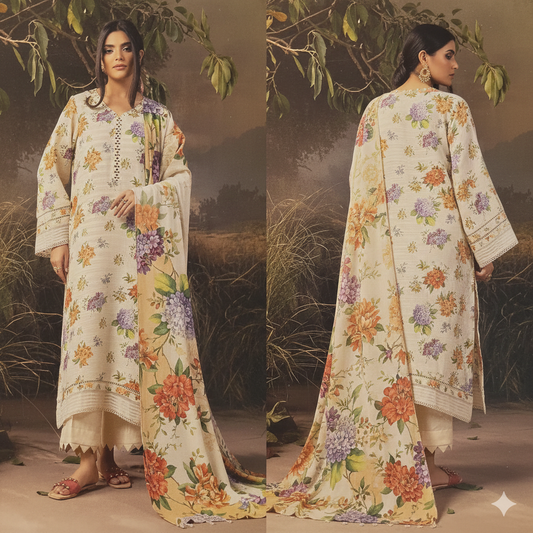 NEELAM: Self Jacquard Printed - NL-02 (Garden Bloom)