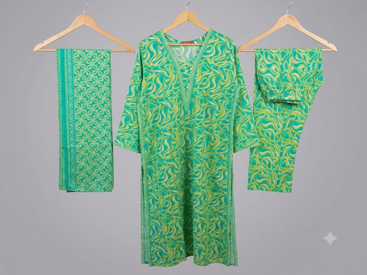 Digital Printed Ready To Wear 3PC Lawn Airline Long Shirt | AL-12