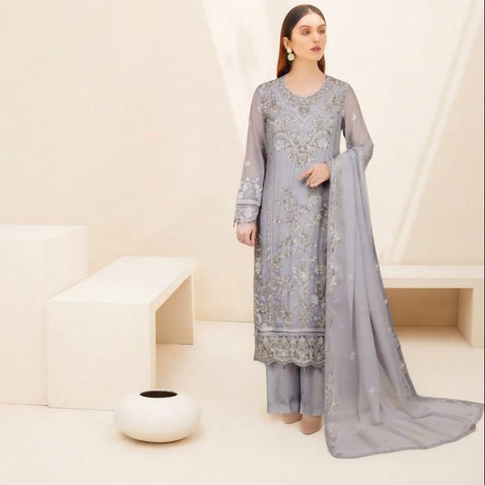 WD-681 Ramsha Luxury Embroidered 3-Piece Suit | Festive Wear