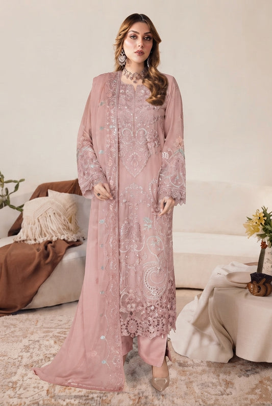 WD-618 Ramsha Luxury Embroidered 3-Piece Suit | Festive Wear