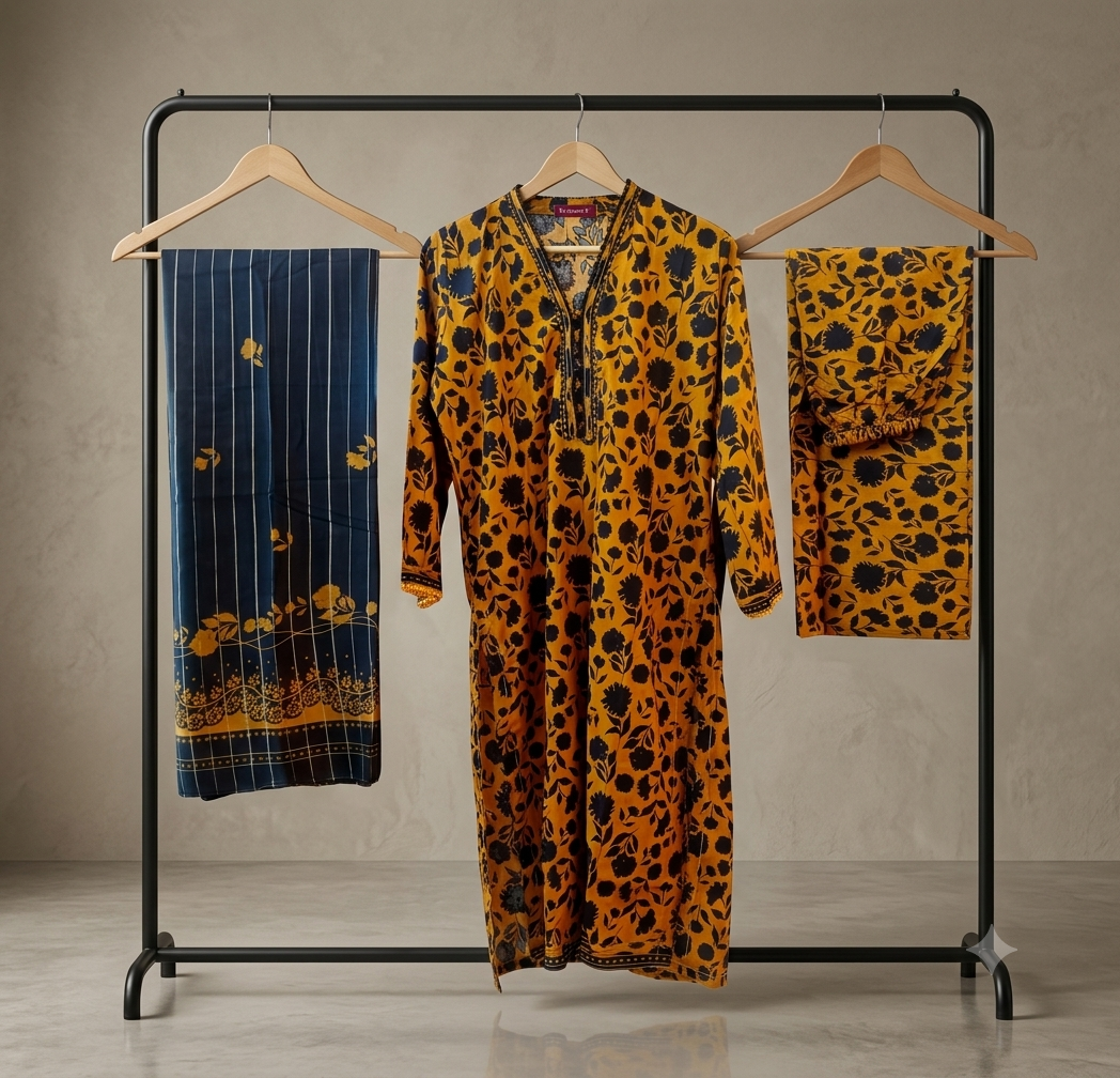 Bin Saeed Stitched 3 Piece Lawn Suit 50