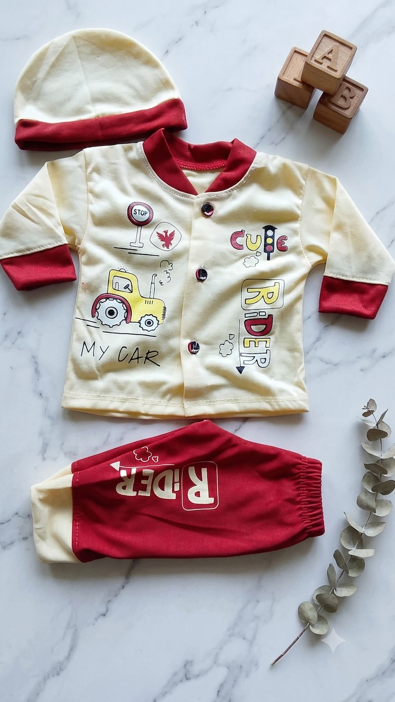 Adorable Newborn Soft Knit 3-Piece Outfit (N#09)