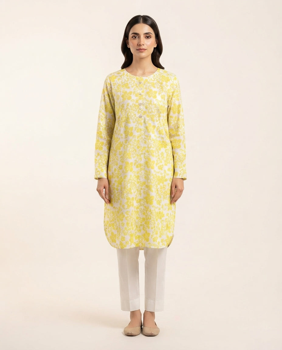 Premium Women's 2 Piece Linen Stitched Suit Free Size - L#16