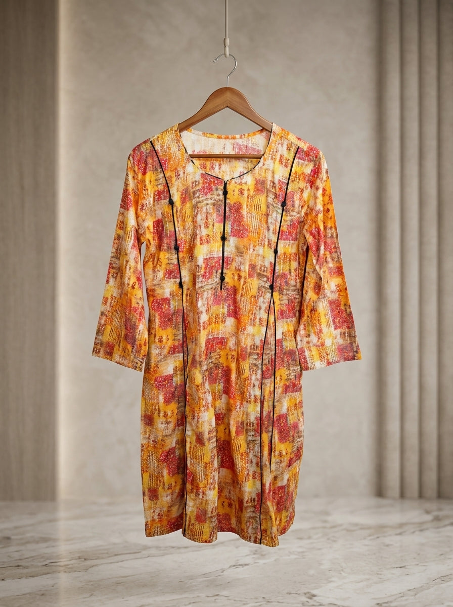 Printed Allover 2-Piece Lawn Frock