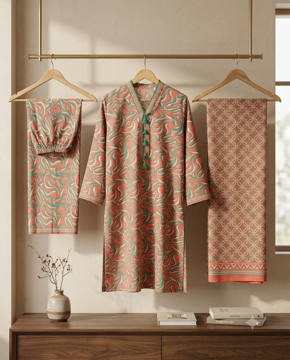 Bin Saeed Stitched 3 Piece Lawn Suit 39 – Comfortable & Stylish Daily Wear for Women