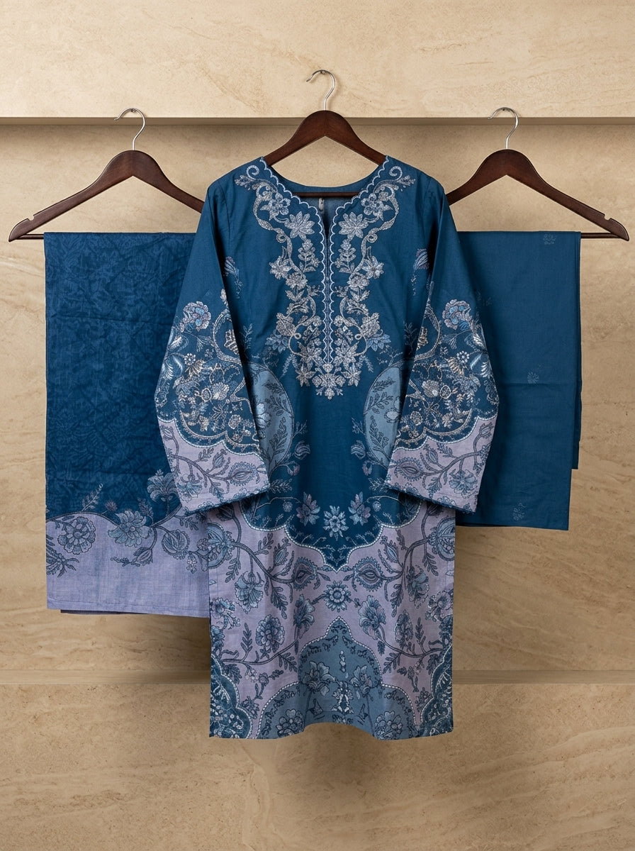 Zeenat Embroided Qutrai Stitch Luxury Pret 3Pcs | Z-18